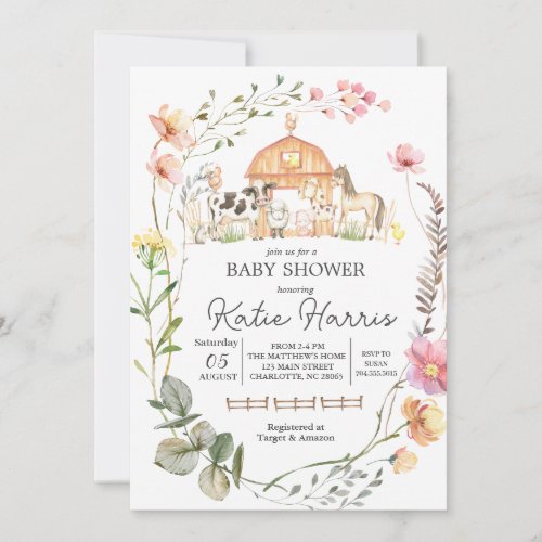 Wildflower Farm Baby Shower Invitation