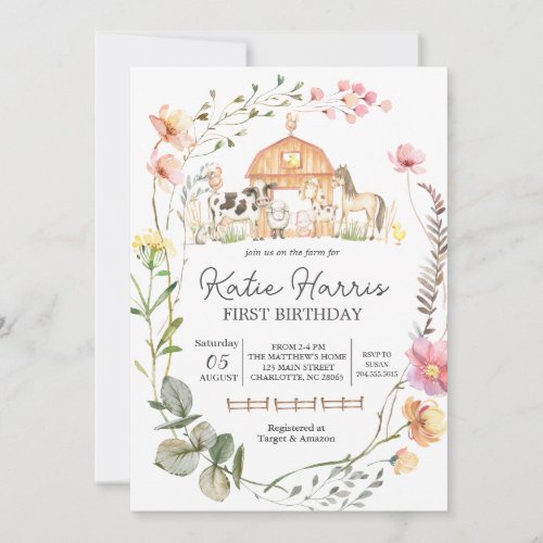 Wildflower Farm Birthday Invitation