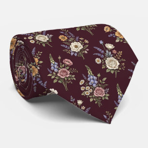 Wildflower Faux Silk English Garden Gentleman's Neck Tie