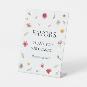 Wildflower Favor Pedestal Sign