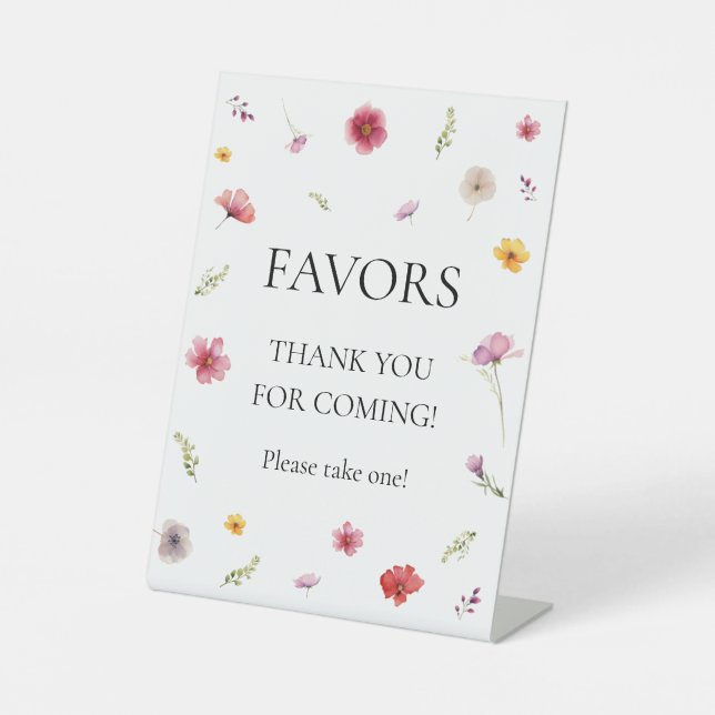 Wildflower Favor  Pedestal Sign (Front)
