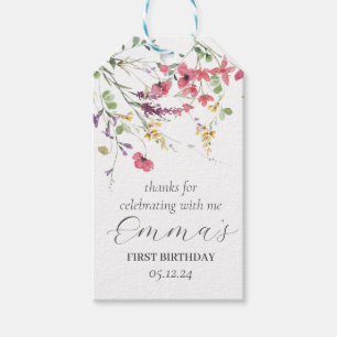 Wildflower favor tags, modern wildflower favor gift tags