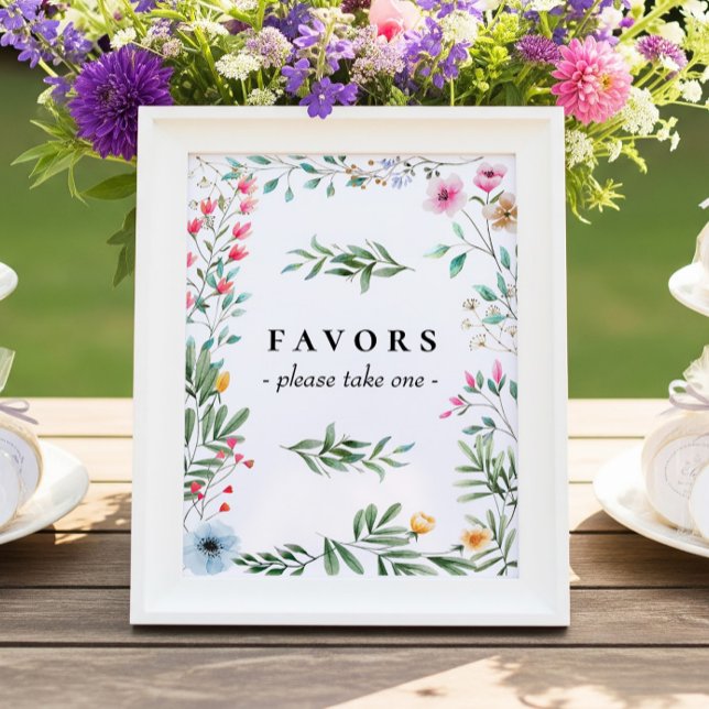 Wildflower Favors - Please Take One Sign (Creator Uploaded)