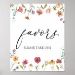 Wildflower Favors Sign at Zazzle