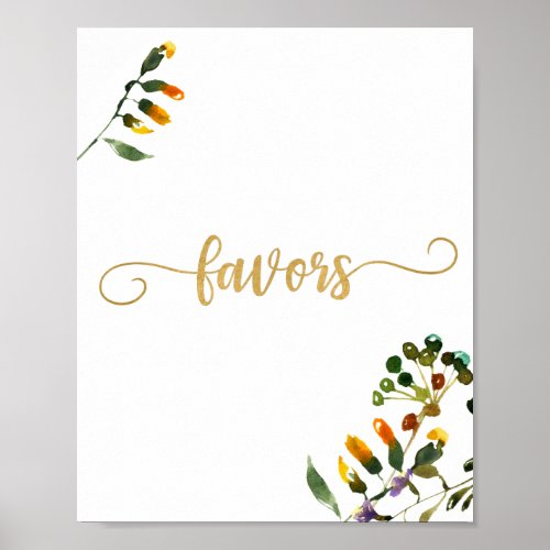 Wildflower favors sign