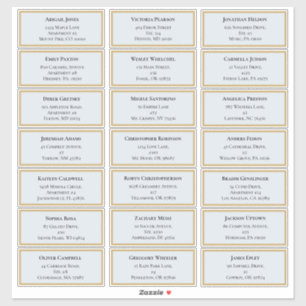 Wildflower Fern Dusty Blue Wedding Guest Address Sticker