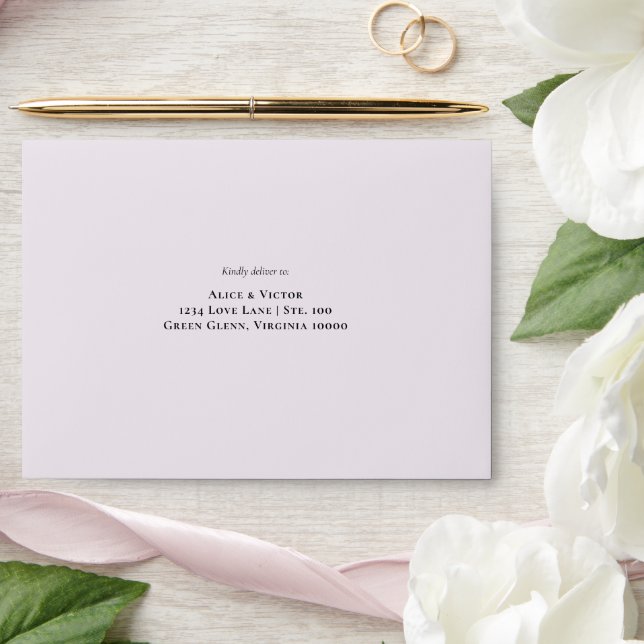 Wildflower Fern Lavender Wedding Self-Addressed Envelope (Wedding)