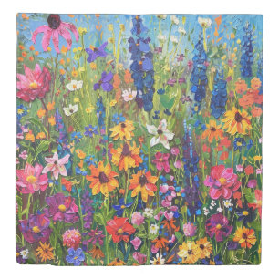 Wildflower field Acrylic painting Duvet Cover