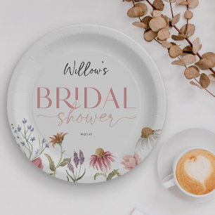 Wildflower Field Boho Bridal Shower Decor Paper Plates