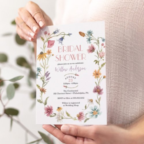 Wildflower Field Boho Bridal Shower Invitation