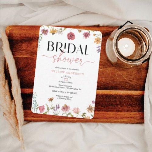 Wildflower Field Boho Bridal Shower Invitation