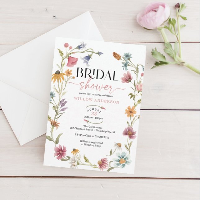Wildflower Field Boho Bridal Shower Invitation (Creator Uploaded)