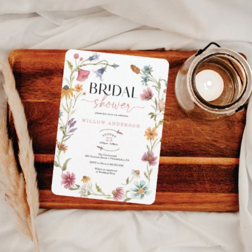 Wildflower Field Boho Bridal Shower Invitation