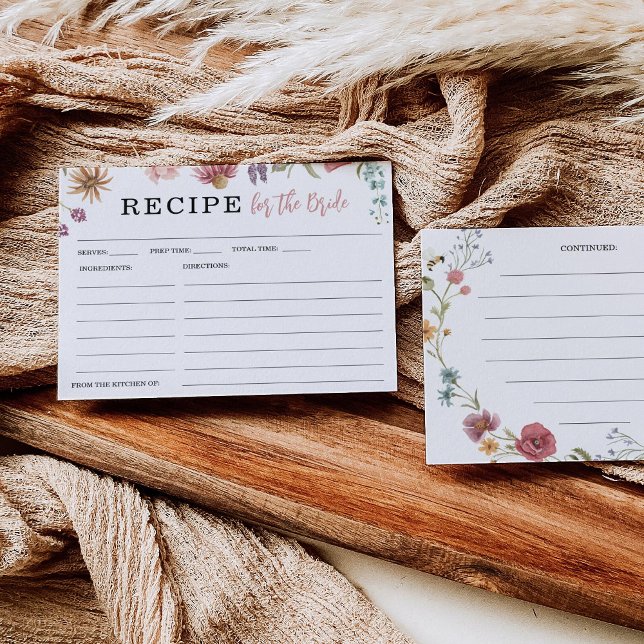 Wildflower Field Bridal Shower Recipe Card (Creator Uploaded)