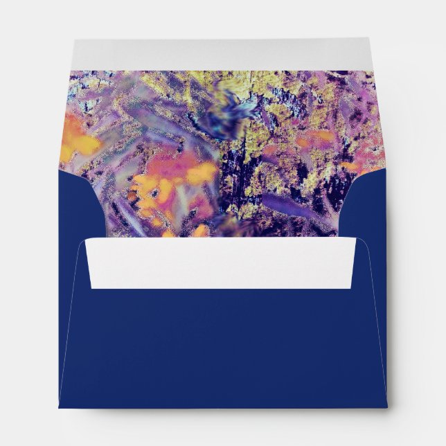 Wildflower Field Impressionism-Blue Yellow Envelope (Back (Bottom))