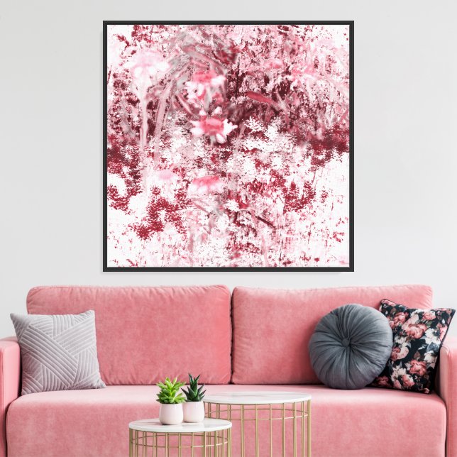 Wildflower Field Impressionism-Mauve Canvas Print (Insitu(LivingRoom))