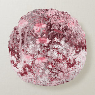 Wildflower Field Impressionism-Mauve Round Pillow