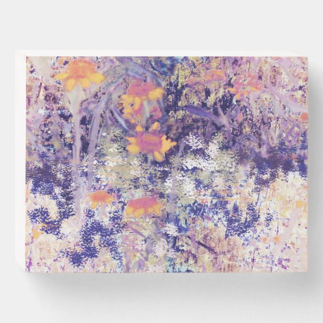 Wildflower Field Impressionism-orange Wooden Box Sign (Front Horizontal)