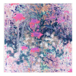Wildflower Field Impressionism -Pink Acrylic Print