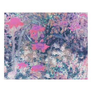 Wildflower Field Impressionism -Pink Faux Canvas Print