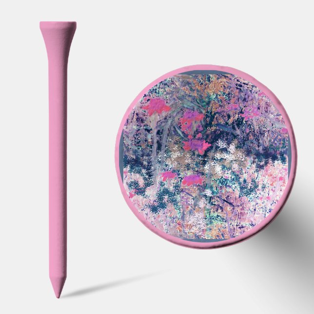 Wildflower Field Impressionism -Pink Golf Tees (Combo)