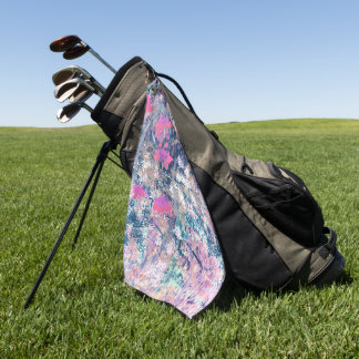 Wildflower Field Impressionism -Pink Golf Towel