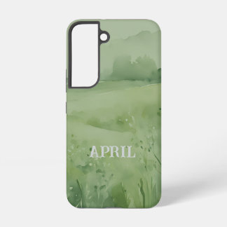Wildflower field in green watercolor samsung galaxy s22 case