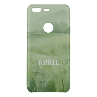 Wildflower field in green watercolor uncommon google pixel case