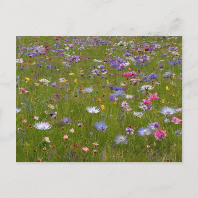 Wildflower Field in the Countryside Holiday Postcard (Front)