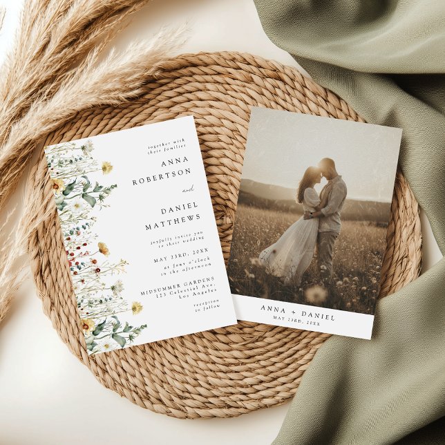 Wildflower Field Photo Wedding Invitation (Creator Uploaded)