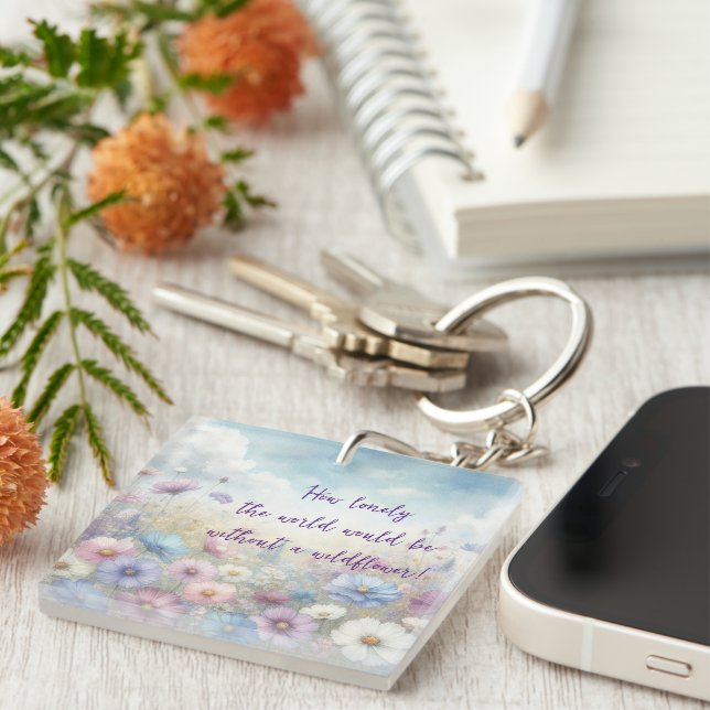 Wildflower Field & Quote Keychain (Front Right)