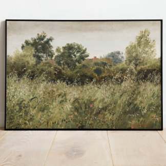 Wildflower Field Vintage Painting Wall Art