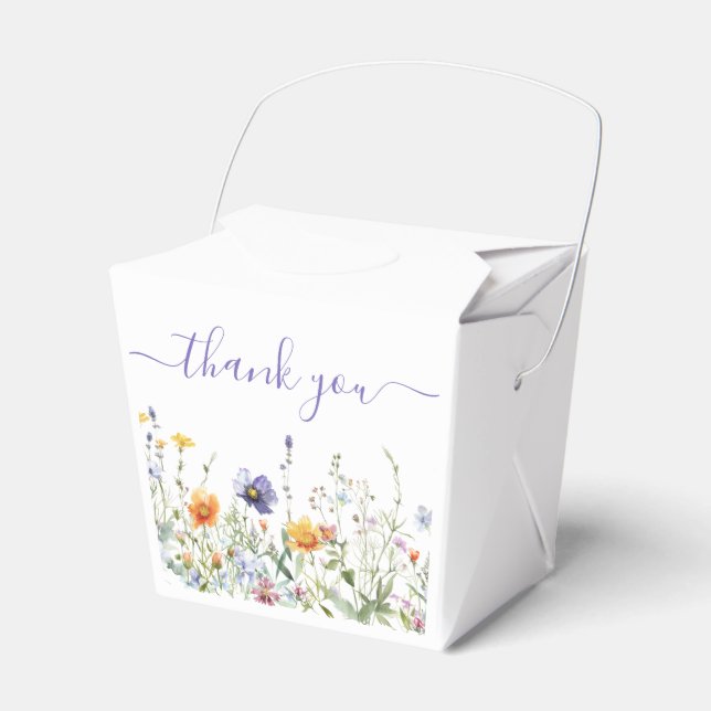 Wildflower Field Wedding Favor Boxes (Front Side)