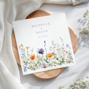 Wildflower Field Wedding Napkins
