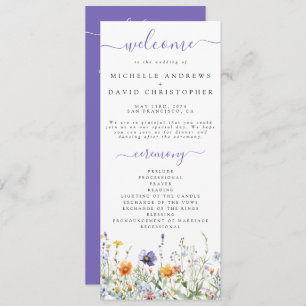 Wildflower Field Wedding Program