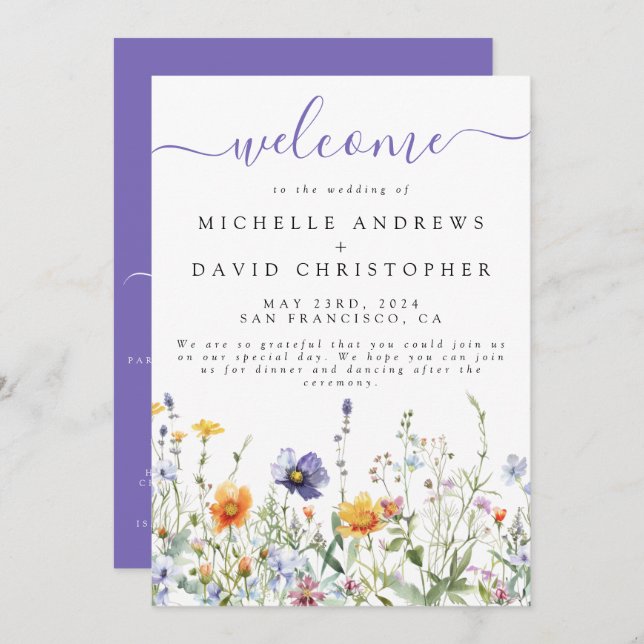 Wildflower Field Wedding Program (Front/Back)