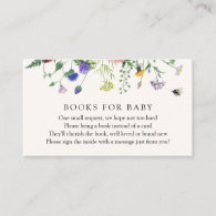 Wildflower Fields and Bees Books for Baby Request  Enclosure Card