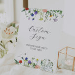 Wildflower Fields and Bees Custom Text Sign<br><div class="desc">Custom text sign featuring wildflower and bees. Customize with your text to personalize. Matching collection in the Adore Paper Co. Zazzle shop.</div>