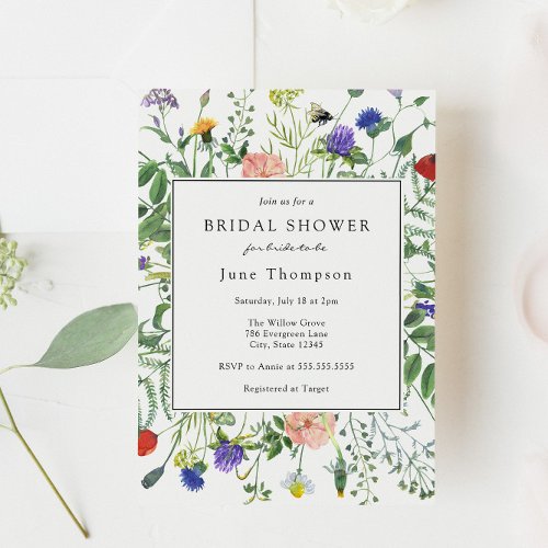 Wildflower Fields and Buzzing Bees Bridal Shower I Invitation