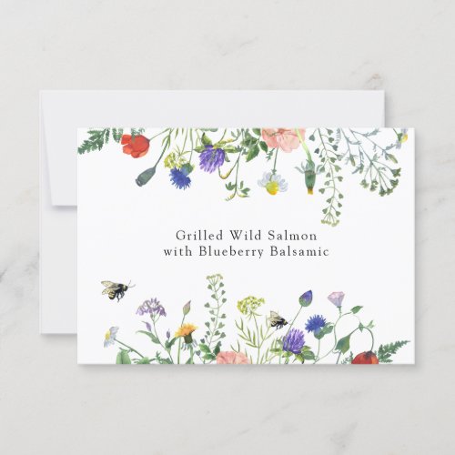 Wildflower Fields and Buzzing Bees Food Sign Invitation