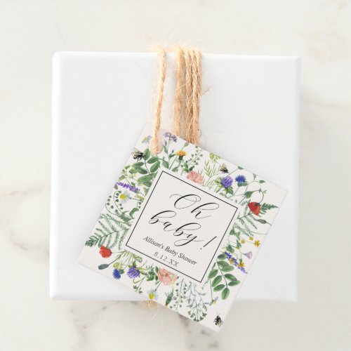 Wildflower Fields and Honey Bees Baby Shower Favor Tags