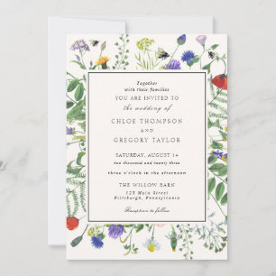 Wildflower Fields and Honey Bees Wedding Invitation