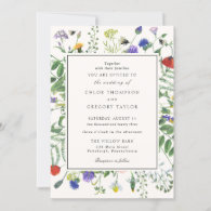 Wildflower Fields and Honey Bees Wedding Invitation