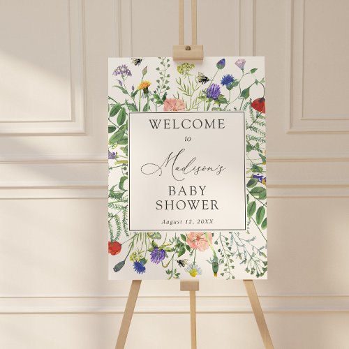 Wildflower Fields Baby Shower Welcome Sign