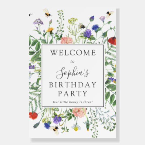 Wildflower Fields Birthday Party Welcome Sign