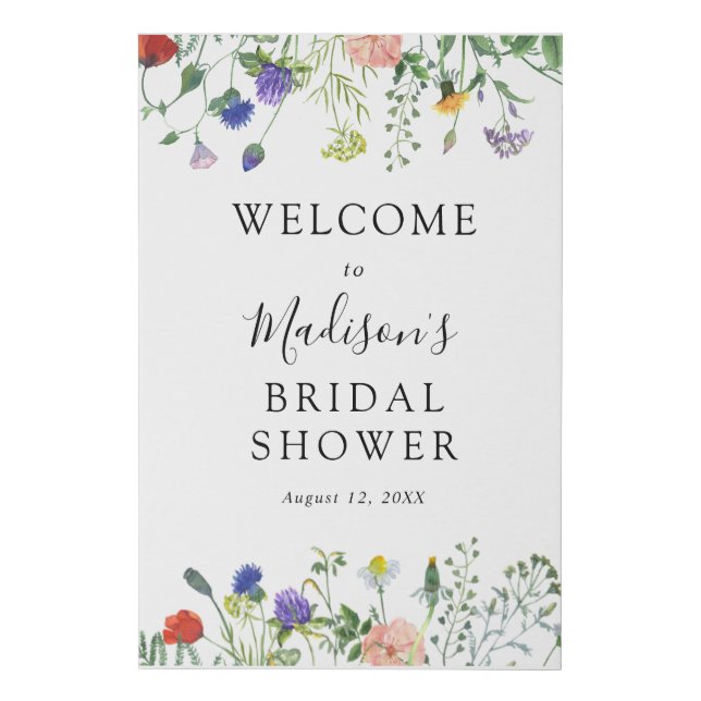 Wildflower Fields Bridal Shower Welcome Sign (Front)
