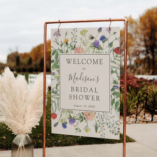 Wildflower Fields Bridal Shower Welcome Sign Zazzle