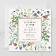 Wildflower Fields Wedding Rehearsal Dinner Invitation