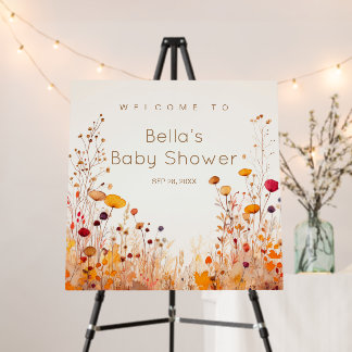 Wildflower Filed Baby Shower Party Sign