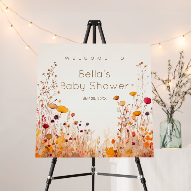 Wildflower Filed Baby Shower Party Sign (In Situ (Stand))